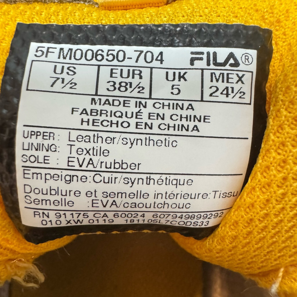Women's Fila Disruptor II X Ray Tracer Sneakers Size 7.5 Canary Yellow - Picture 8 of 8